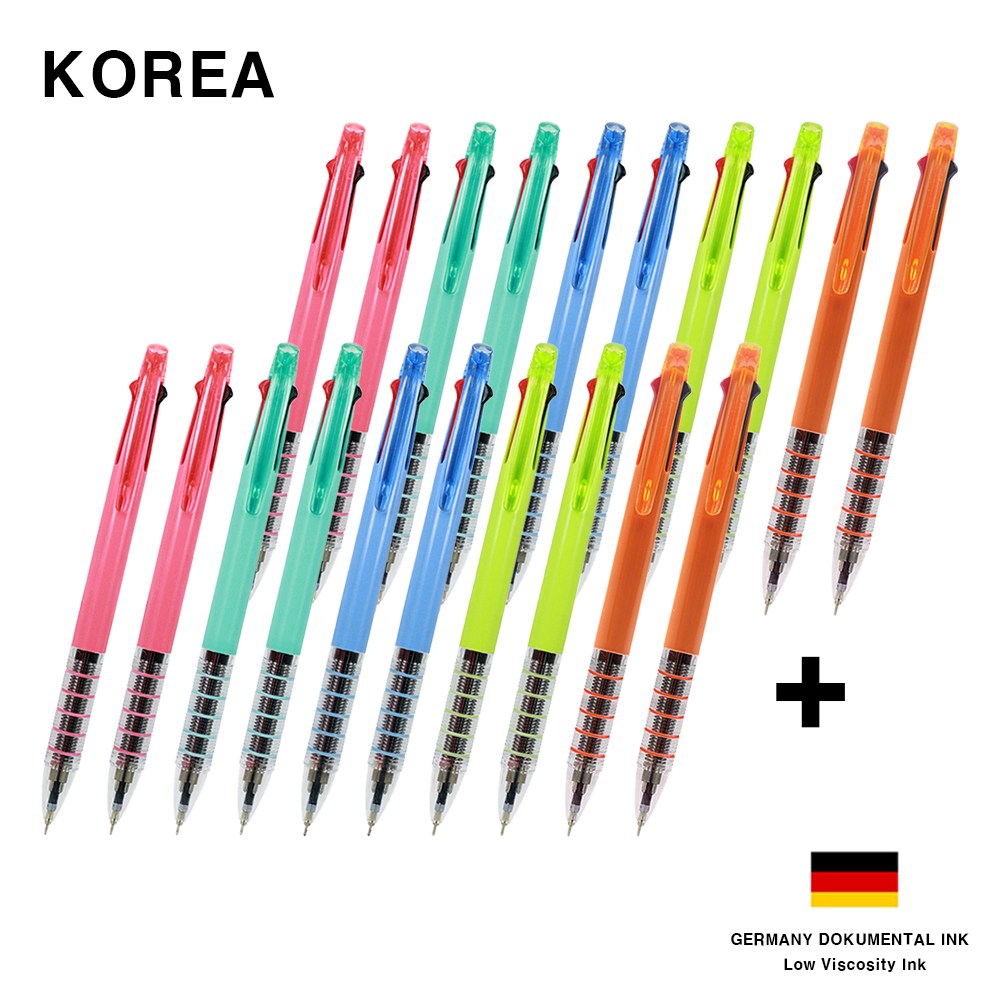코리아 5링 니들 3색 멀티펜 초저점도 독일 잉크 볼펜 0.7mm, 20개, 색상혼합 18,900원