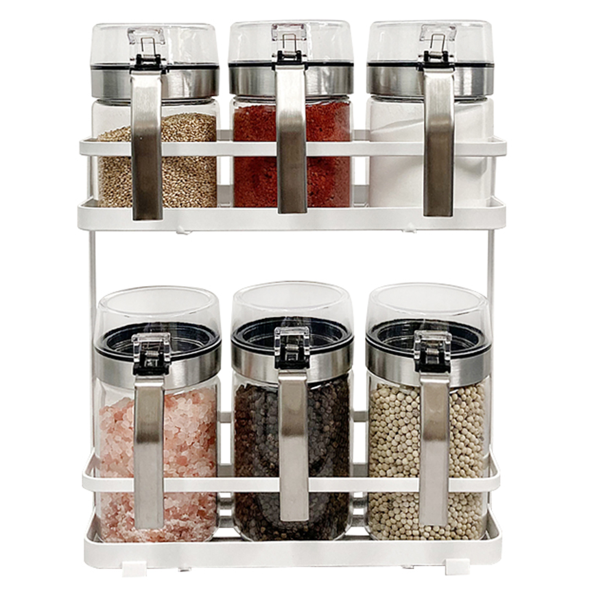 카페로메오 손잡이 양념통 300ml 3p + 450ml 3p + 화이트거치대 + 스티커 1매 +스푼 6p 세트 51,000원