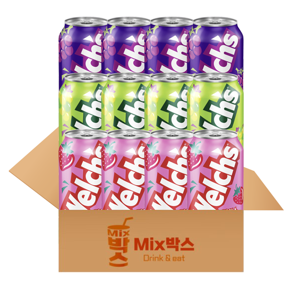[믹스박스] 웰치스 3종 세트, 12개입, 1세트, 355ml 16,230원