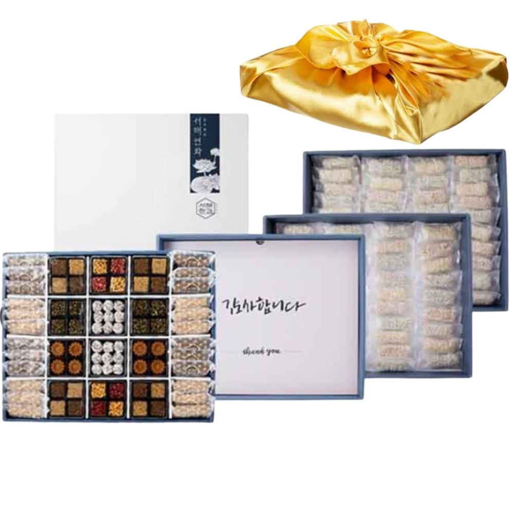 100% 국내산 원재료 서해한과 3단구성 한과 명절 선물세트 서해연화 답례품 시댁 부모님 선물, 1세트 107,000원