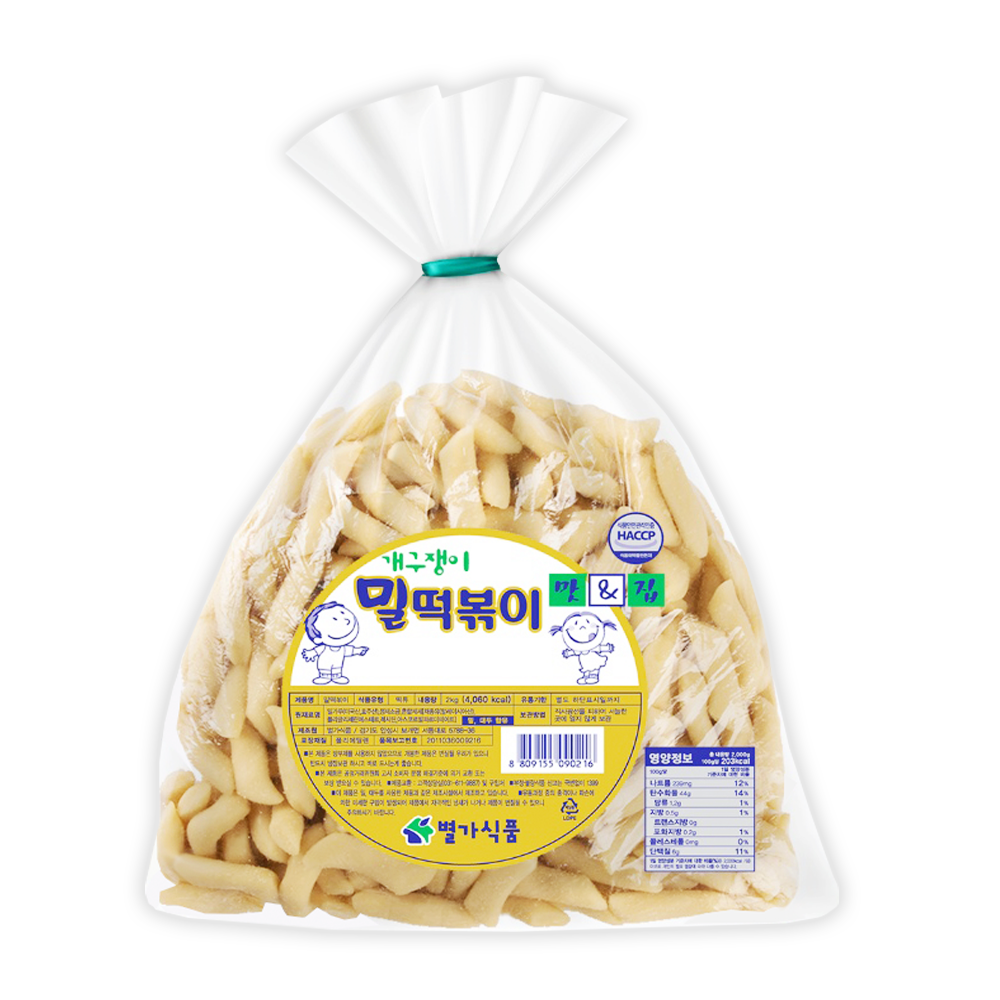 별가식품 당일생산 말랑이 밀 떡볶이떡 2kg, 3.75kg (중) 밀방 업소용 실온보관 떡꼬치 분식 별대 재료 소떡소떡 라볶이 떡사리 부대찌개재료, 1개, 2kg 9,200원
