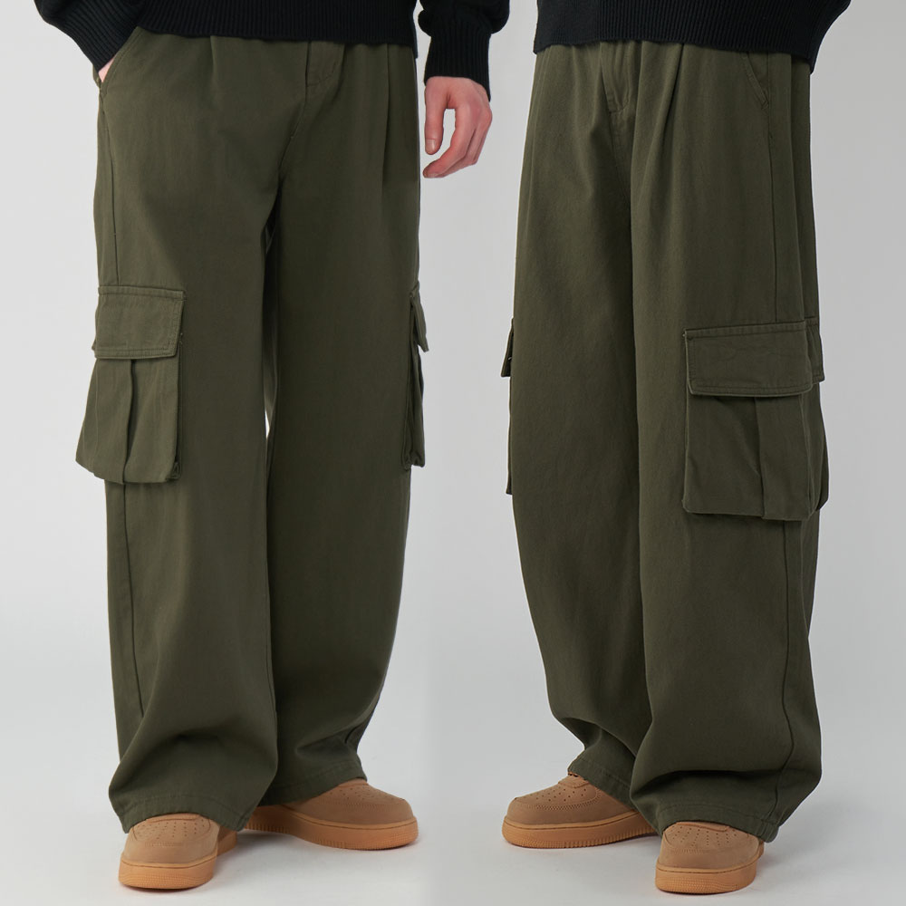 팀스핏(품질보증) 남녀공용 빅사이즈 와이드핏 빅포켓 밴딩 카고 팬츠 38,900원