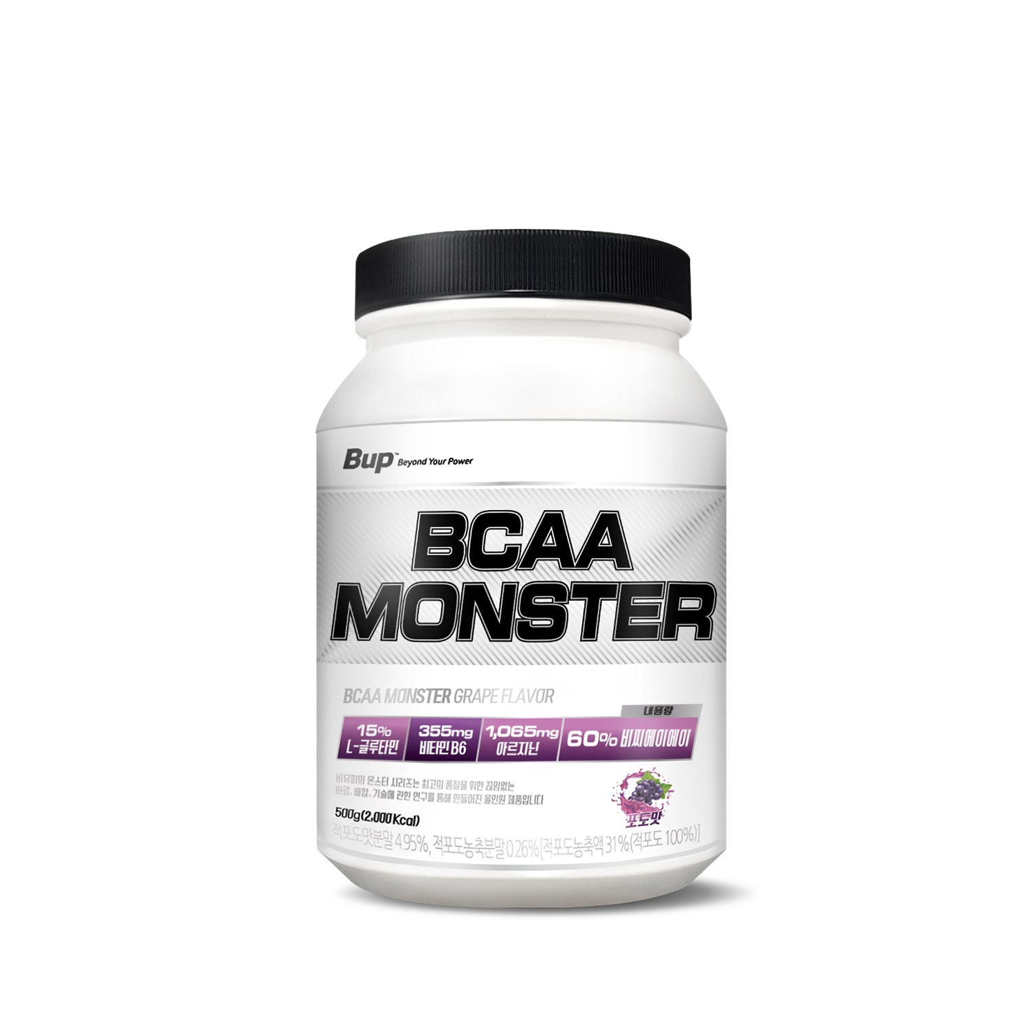BUP BCAA몬스터 포도맛 헬스보충제 아미노산 BCAA, 500g, 1개 33,800원