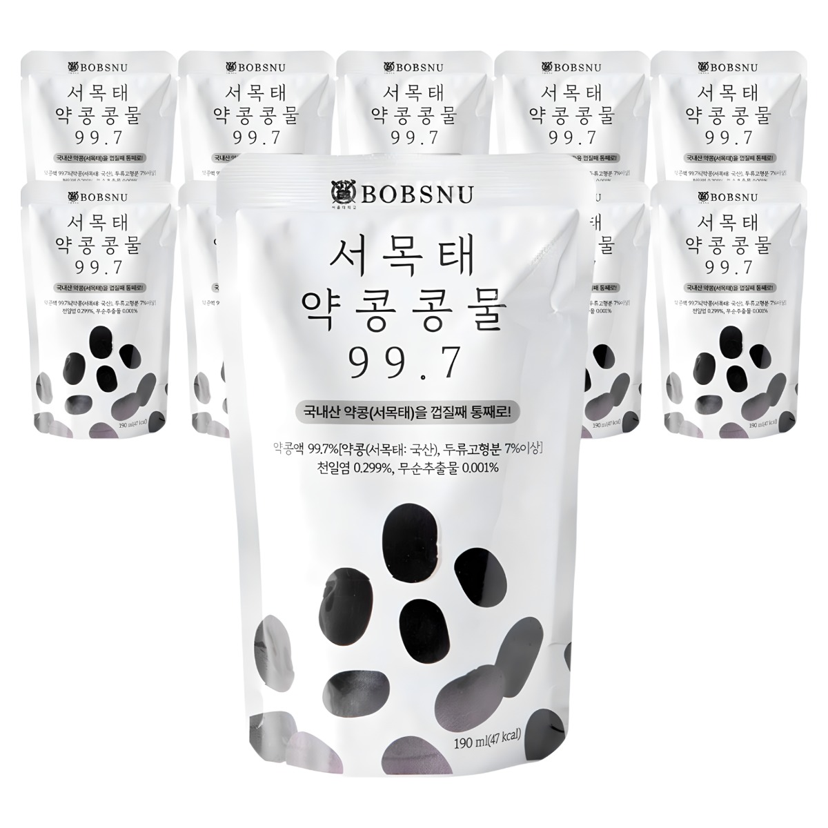 [TV속 그제품] 서울대 밥스누 서목태 약콩 콩물 99.7 동상이몽 김지영 국내산 약콩두유 김성령 검은콩두유 콩국수 명절선물, 190ml, 10개 24,850원