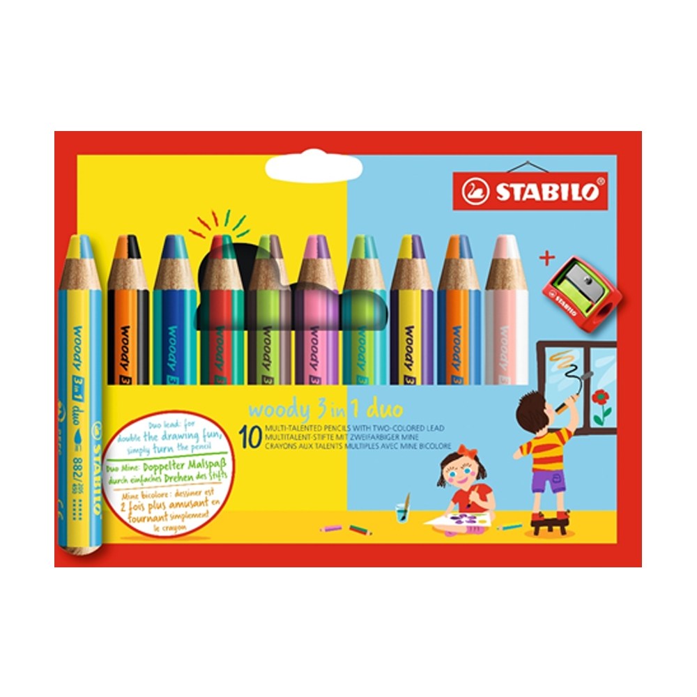 스타빌로 우디색 연필 3IN-1 듀오 10색 세트 우디전용 연필깎이 포함 32,200원