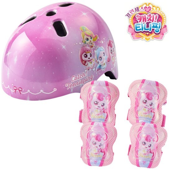 (2종세트) 프린세스 캐치티니핑 어반 헬멧 + 보호대 어린이 보호 자전거 용품 49,900원