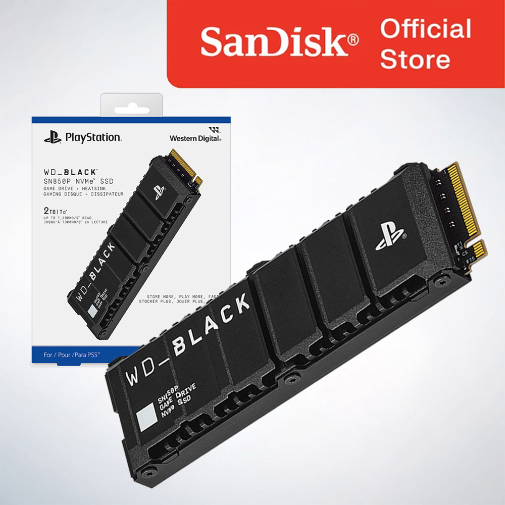 WD 공식인증정품  BLACK SN850P 히트씽크 NVMe SSD for PS5 Consoles 2TB  소니공식인증 899,000원