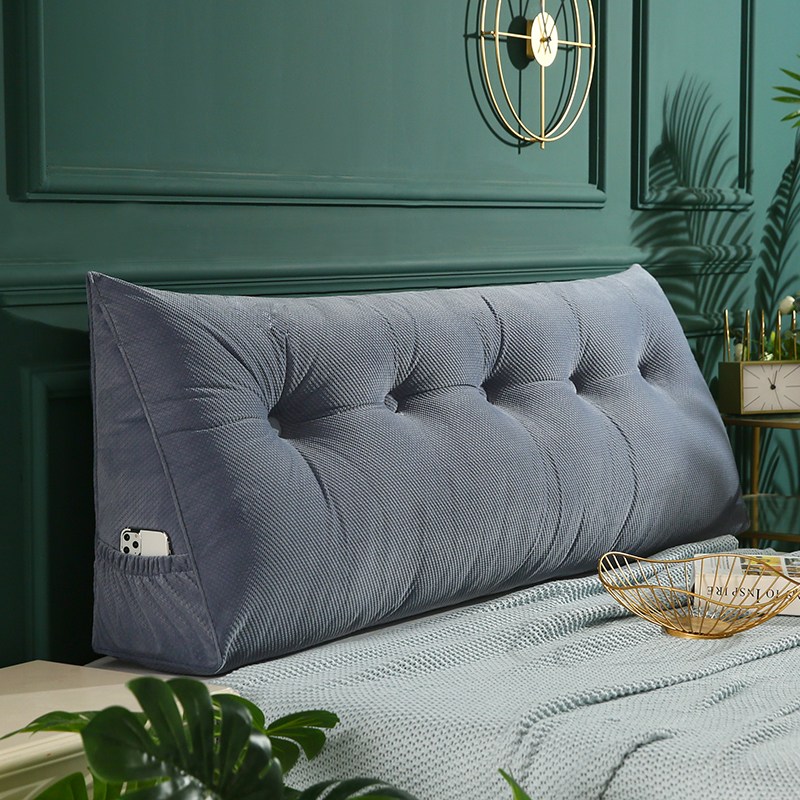 코잠 프리미엄 벨벳 대형 등받이 쿠션 삼각 헤드쿠션, 딥그레이 37,800원