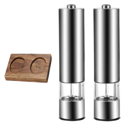 독일 AREUM 전자동 후추,소금 그라인더2개 2구 나무받침대1개, 1개 29,900원