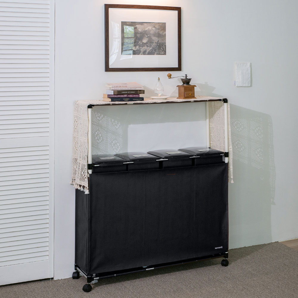 센스큐 [추가 선반 SET] 이지핏 리치 2구/3구/4구 다용도 가정용 분리수거함 (상단선반포함) 48,700원