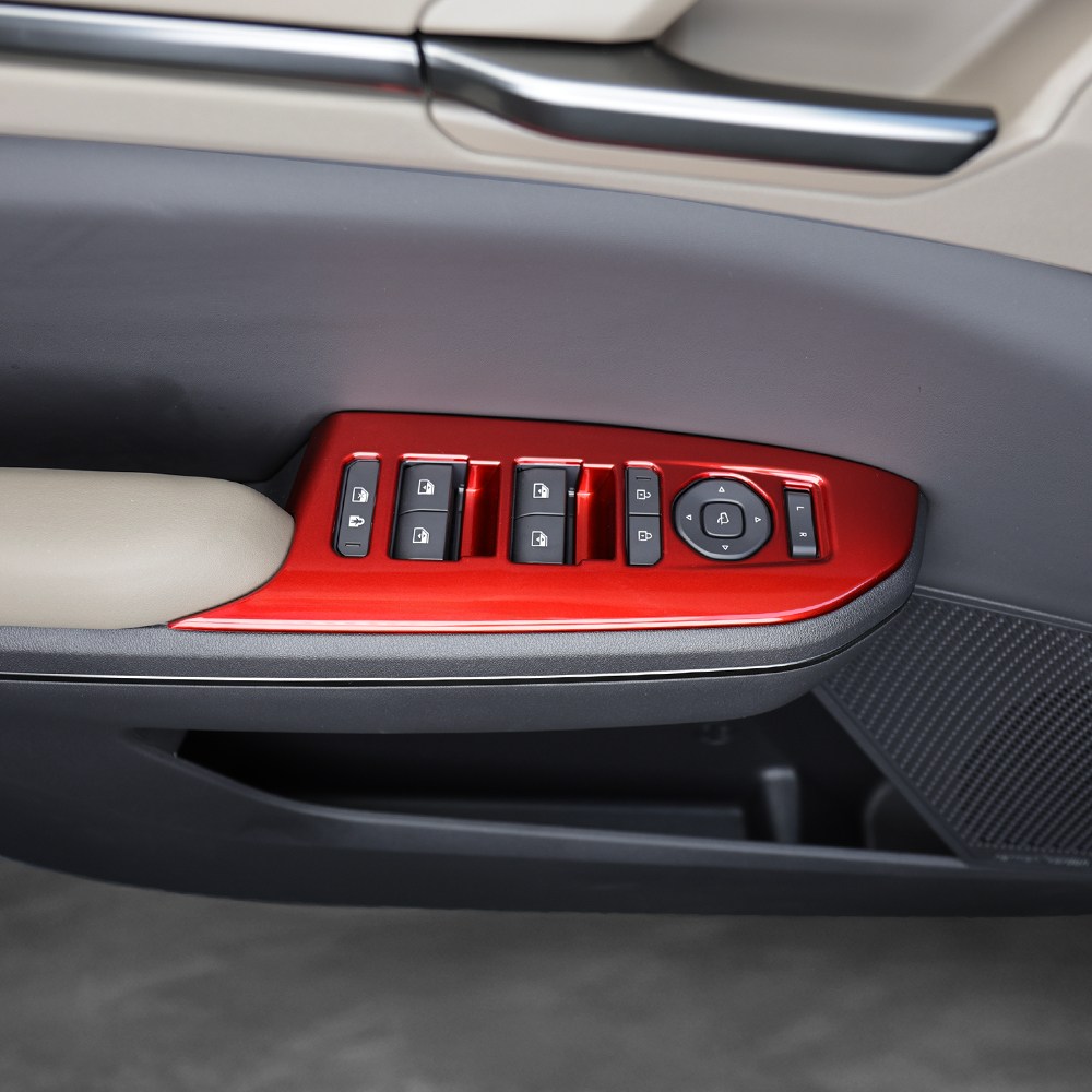 유투카 호환 EV5 튜닝 윈도우 스위치 커버 차량 실내 포인트 몰딩, 유광레드_윈도우스위치 커버, 기타 42,500원