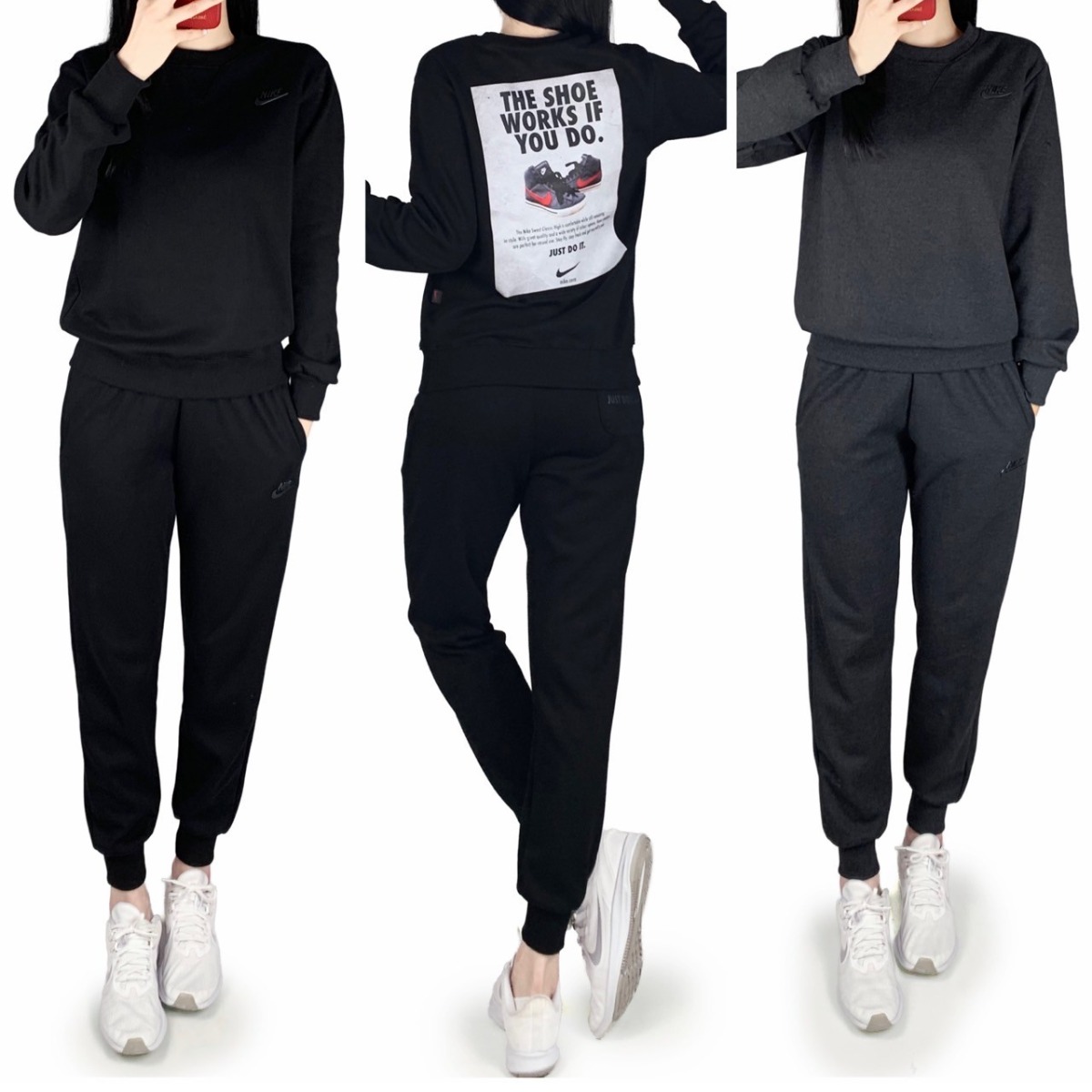 나이키 특양면 워크 맨투맨 조거 트레이닝 세트 남여공용 봄신상 커플 단체 AP 83,000원