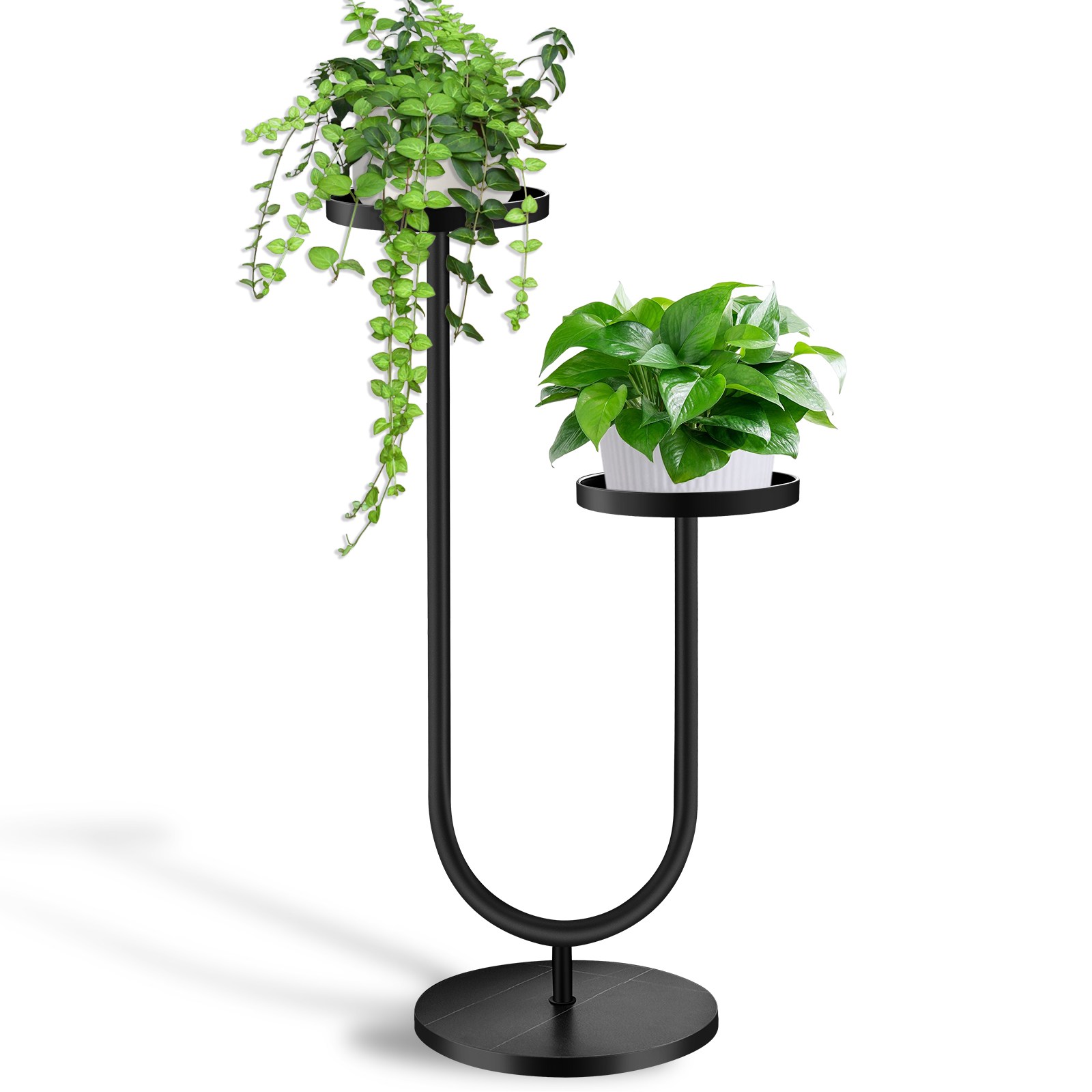 ADNEWX 화분 받침대 철제선반 화분 선반대 내구성 강력 베란다 실내 화분 꾸미기 최적, 2단, 블랙 47,350원