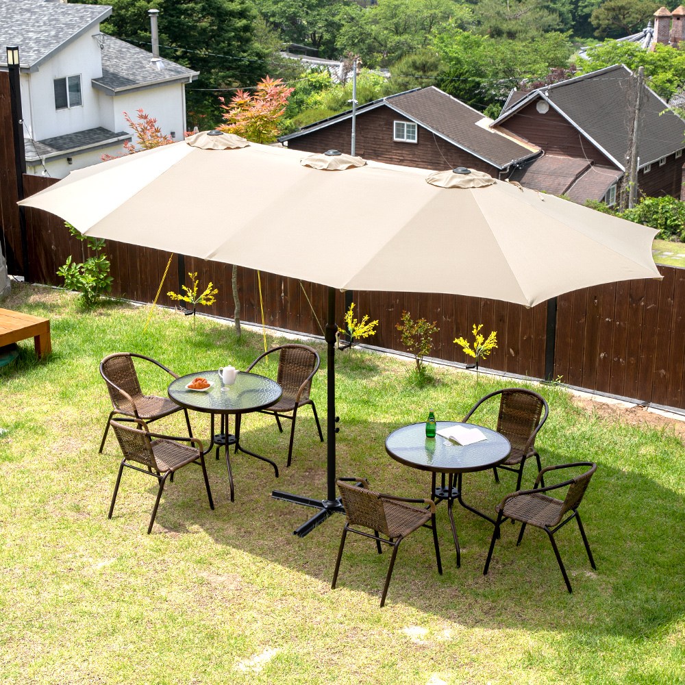 마켓 더블 파라솔 4550X2650 특대형 야외 베이스 별도 115,000원