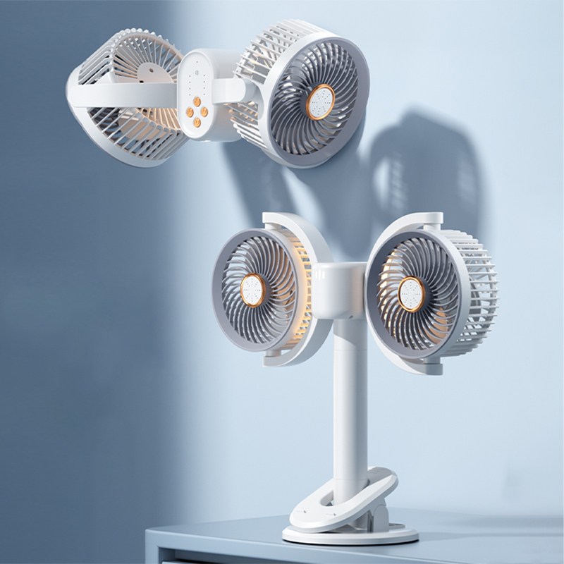 듀얼 헤드 클립형 선풍기 서큘레이터 벽걸이형 무선 다용도 선풍기 분위기 무드등 12,530원