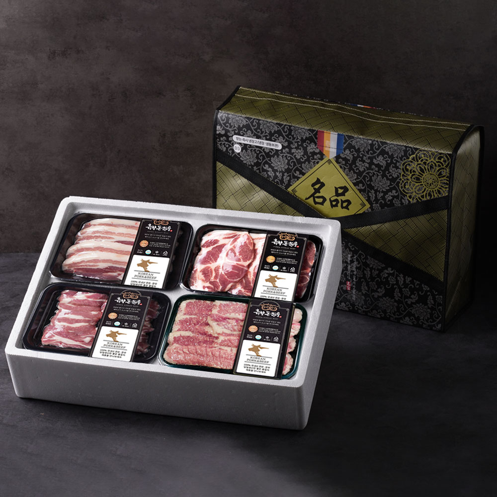한돈선물세트 3호 냉장 삼겹살 목살 항정살 가브리살 2kg 고기선물세트 흙향돈한우, 1개 74,000원