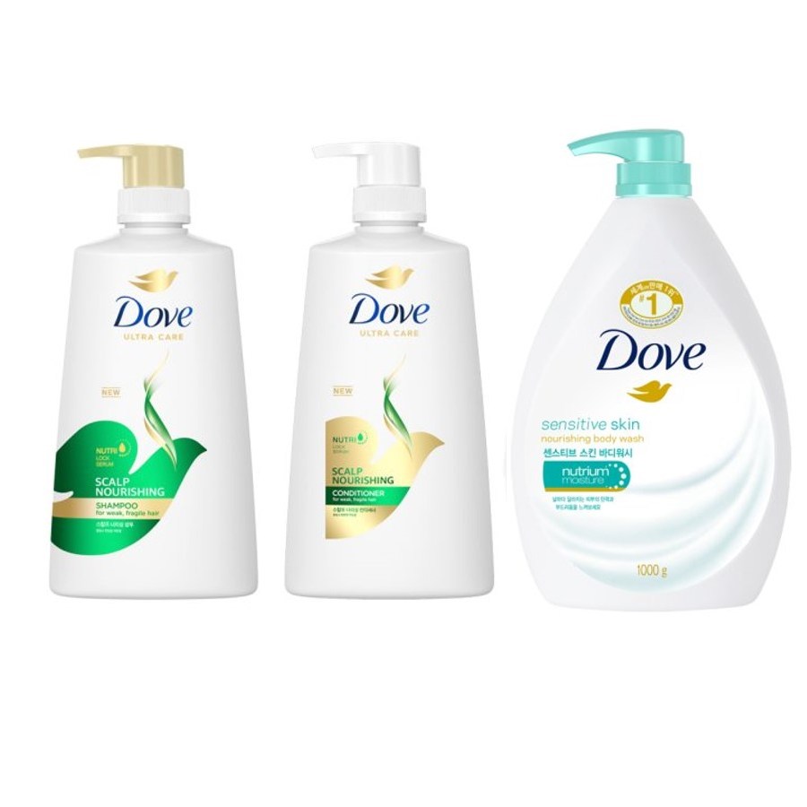 도브 스칼프 너리싱 샴푸 & 린스 + 바디워시 센서티브, 1개 19,500원