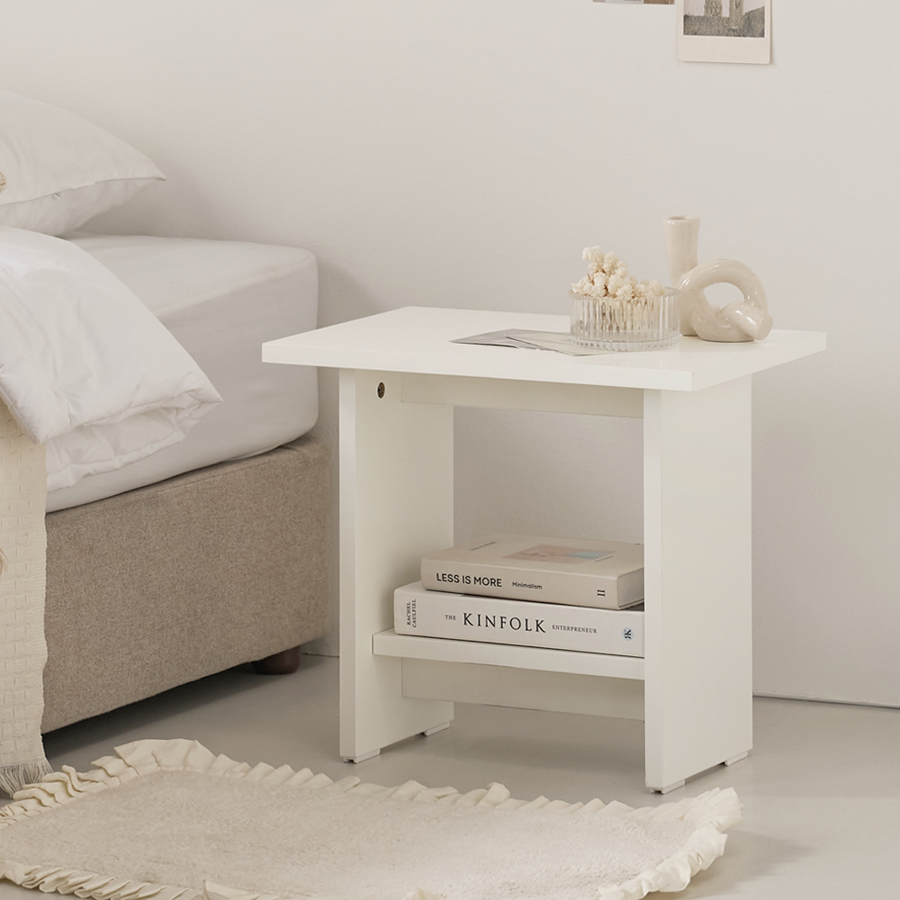 하모벨 아르 2단 선반 사이드 테이블, 화이트 19,900원