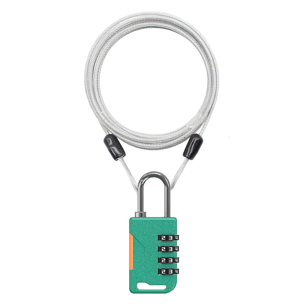 트래블큐브 스테인레스 코팅케이블 1m + 샤이니 4다이얼 안전자물쇠 세트 그린 7,820원