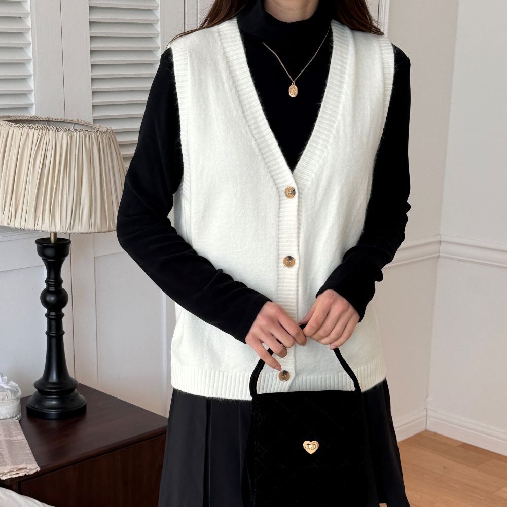 시연 여성 니트 조끼 스웨터 브이넥 7,900원