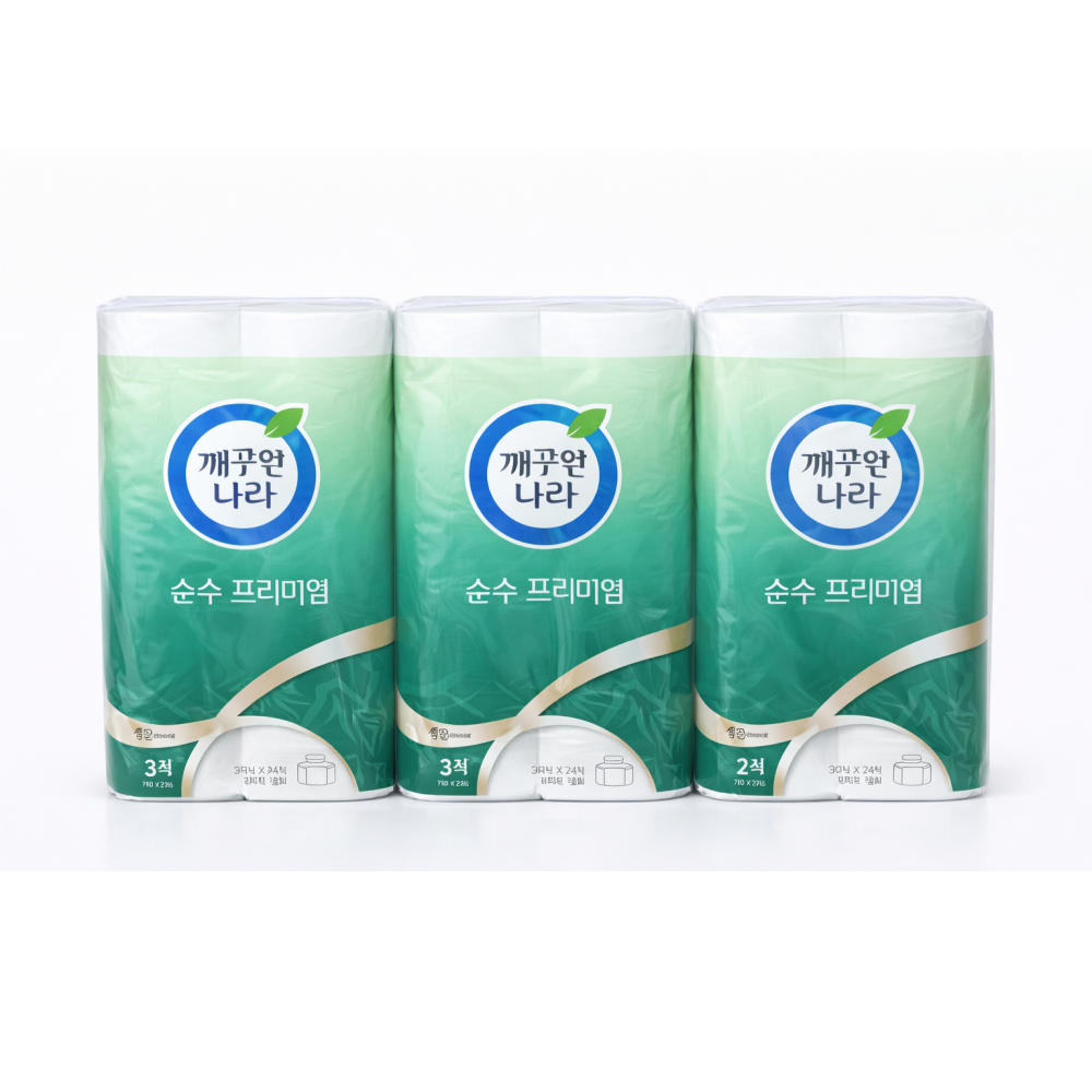 깨끗한나라 순수 프리미엄 화장지, 3박스, 30롤, 330m 55,800원