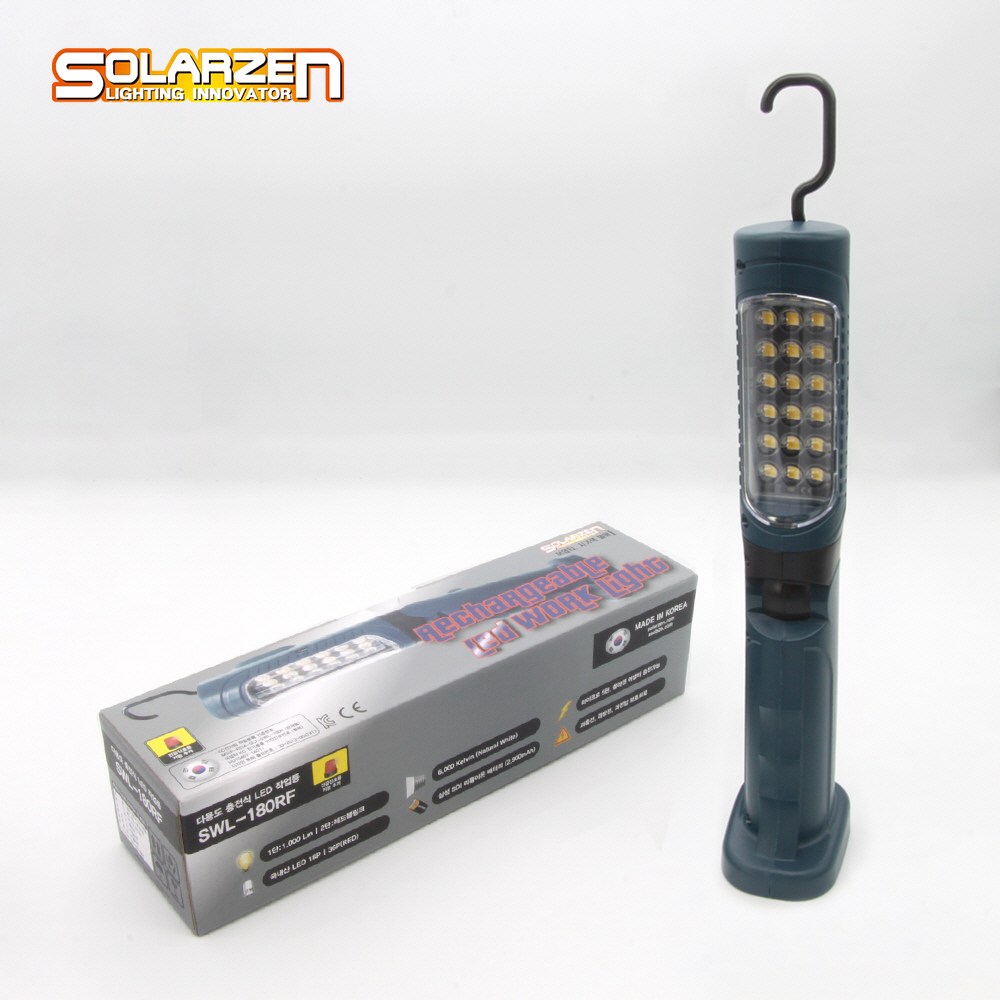 쏠라젠 국산 충전식 LED 작업등 비상등 점멸 조명 서치 랜턴 SWL-180RF 36,900원