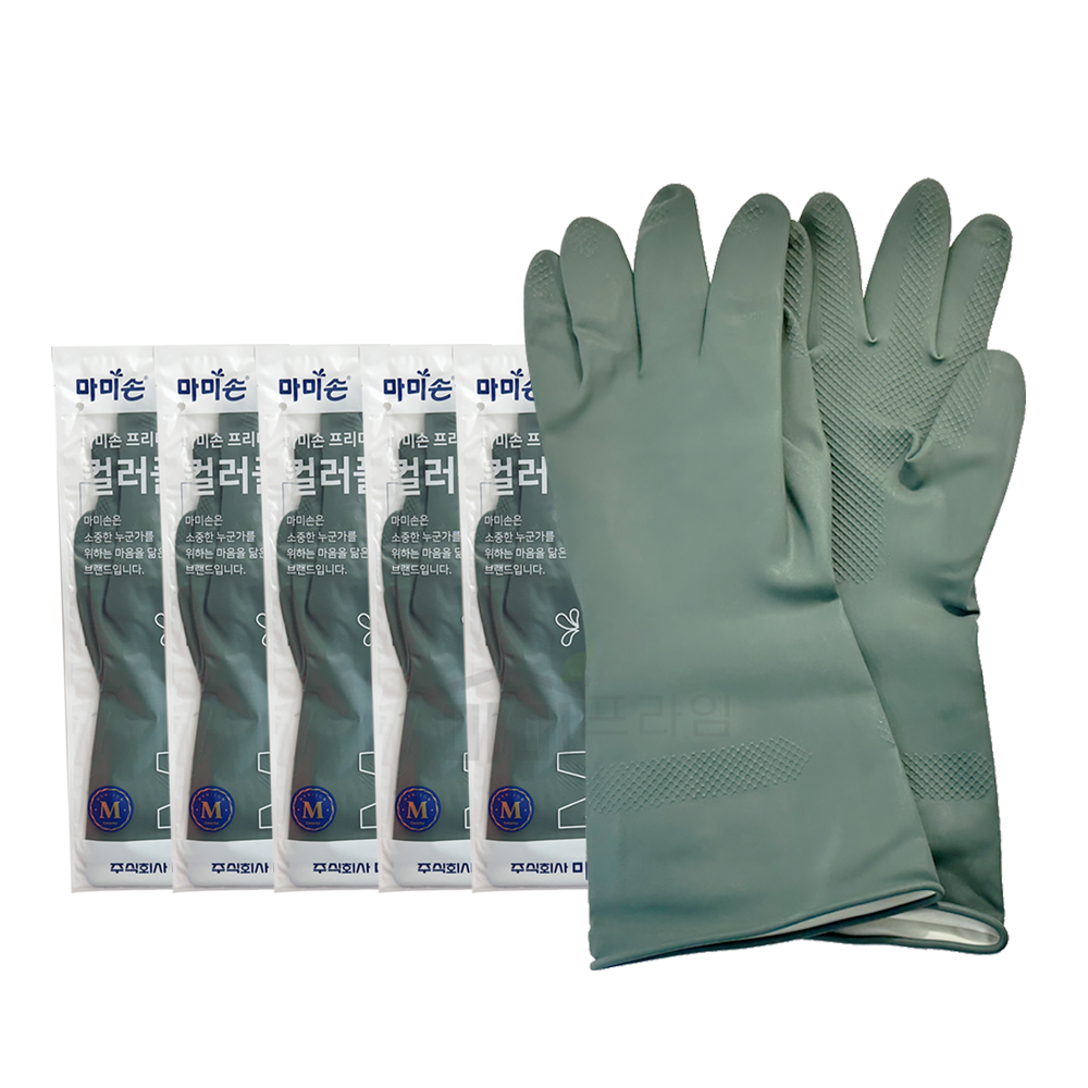 마미손 컬러풀 고무장갑 대 (L), 딥그린, 대(L), 5개 9,800원