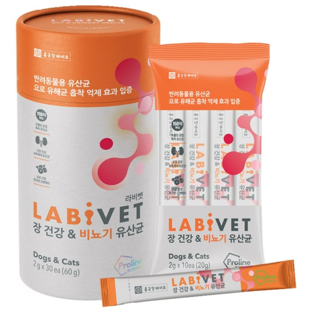 라비벳 비뇨기 유산균 강아지 고양이 신장 영양제 30포, 1개, 유리너리+장건강, 30회분 22,970원