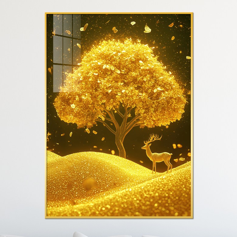 앙리아트 행운과 재물운을 부르는 황금빛 나무 그림 럭셔리 액자, 골드메탈 85,900원