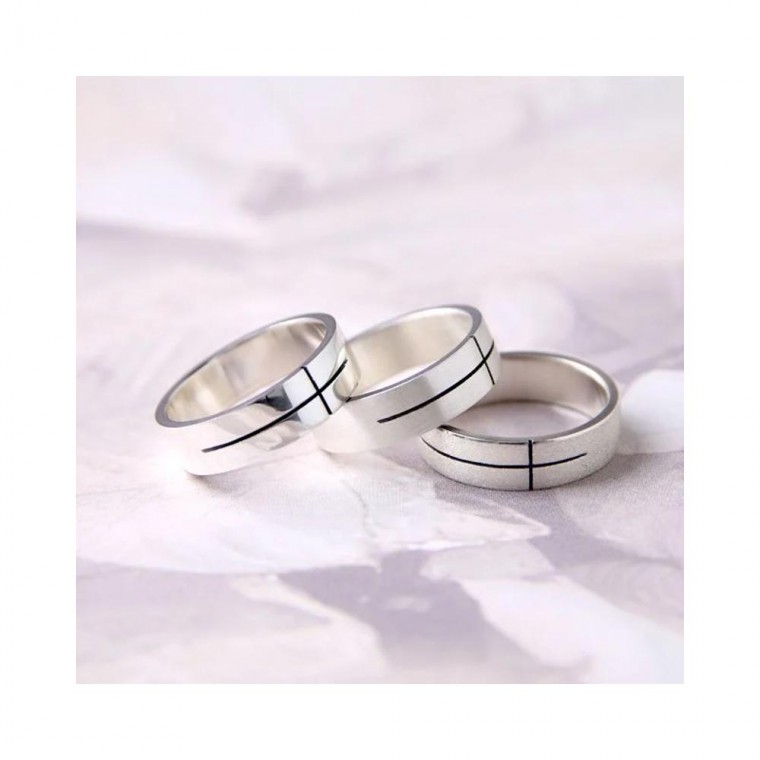 루미나D 실버 라인 십자가 평반지 925 은반지 심플 커플링 254,400원