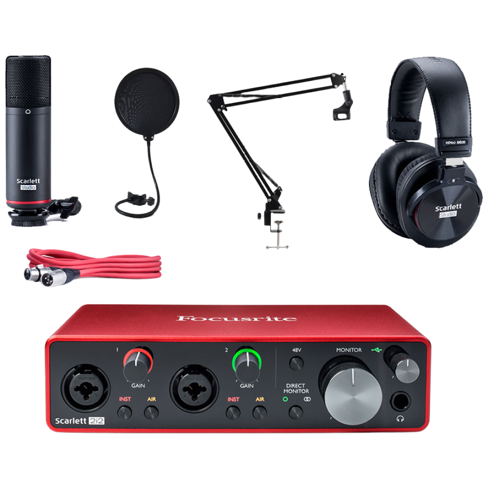 [정품] 포커스라이트 Scarlett 2i2 studio 스칼렛 2i2 스튜디오 3세대+팝필터+관절스탠드 오디오 인터페이스 녹음 패키지 446,000원