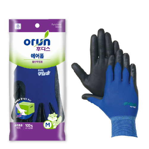 [오런장갑] 후디스 에어폼 스마트폰터치 NBR코팅장갑, 중(M), 파란색, 20개 40,500원