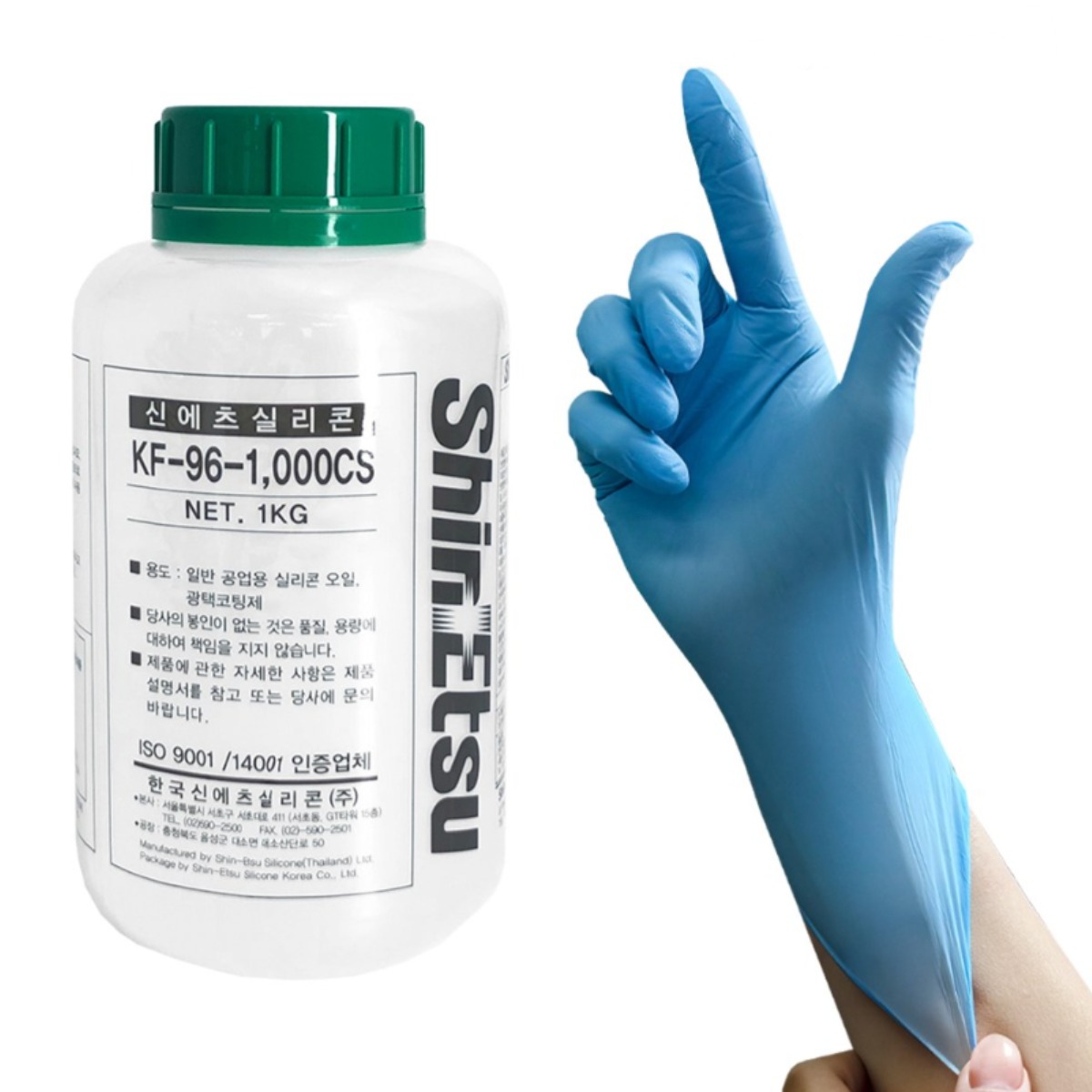철공자 신에츠 실리콘 오일 KF-96-1000CS + 작업장갑 이형제 타이어 광택코팅제, 6세트, 1kg 81,000원