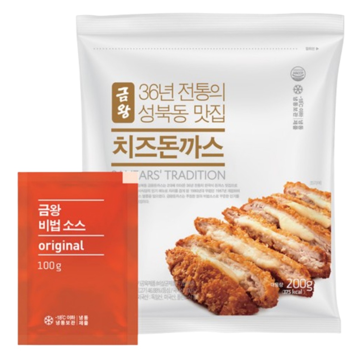 [금왕돈까스]치즈돈까스 5세트 (치즈돈까스200gx5팩+소스100gx5봉) 61,300원