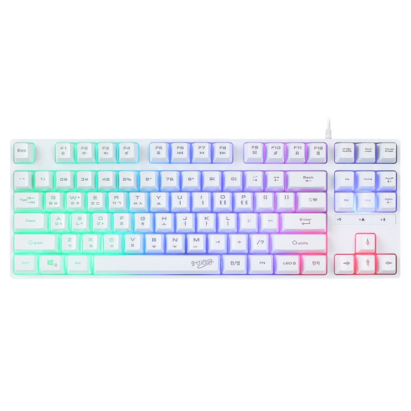 지클릭커 슈퍼히어로 저소음 RAINBOW LED 87 유선 텐키리스 게이밍 키보드, WHITE, G3 PLUS, 제조사축 13,230원