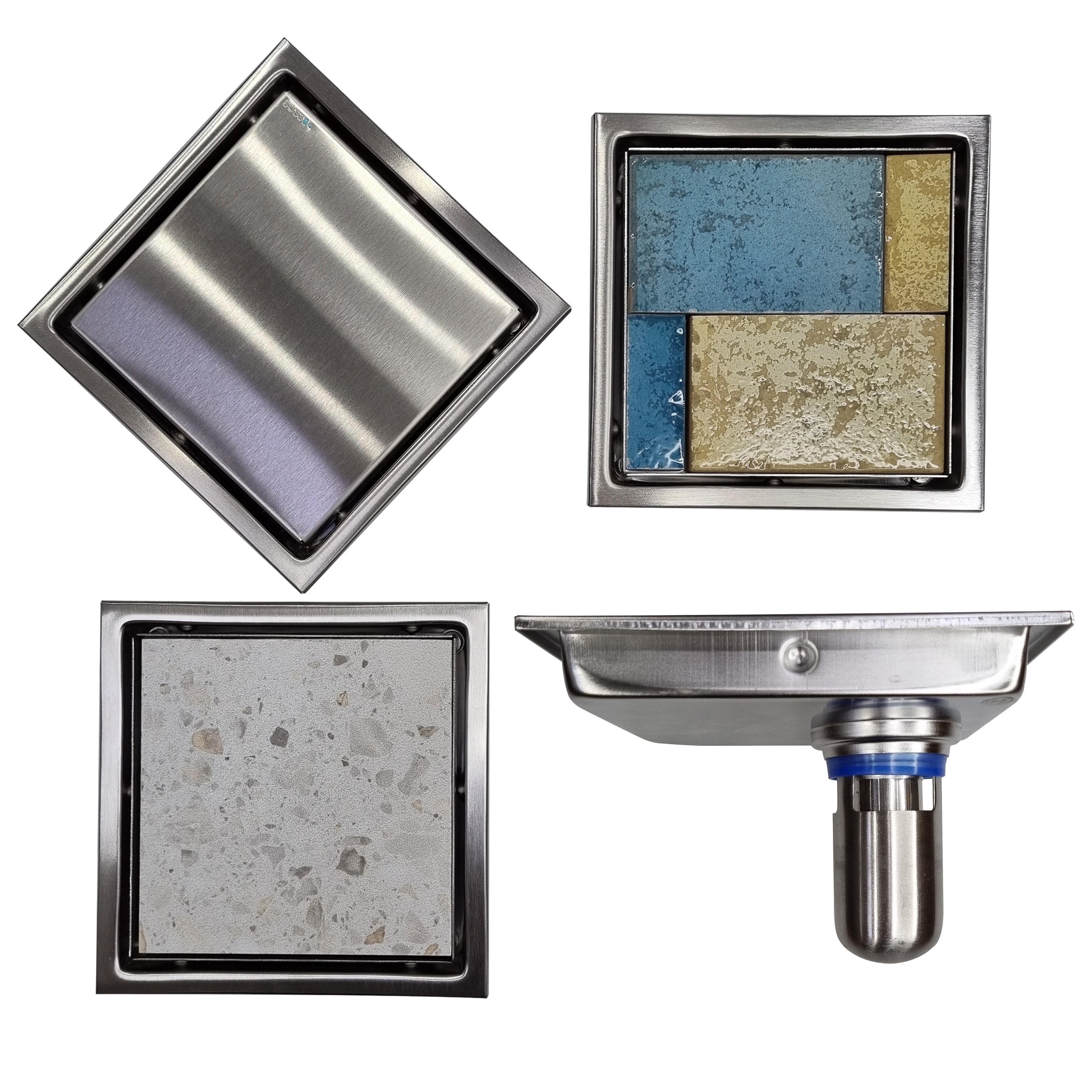 SUS304 타일 삽입 편심 유가 스텐 인테리어배수구 냄새차단 매립 배수구 트랩, 1개 26,500원