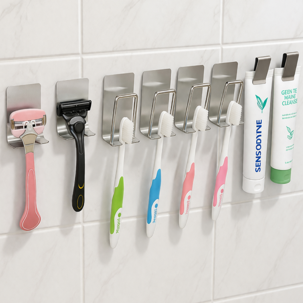 오어브랜드 4인세트 무타공 스텐 칫솔걸이 칫솔 거치대 9,890원