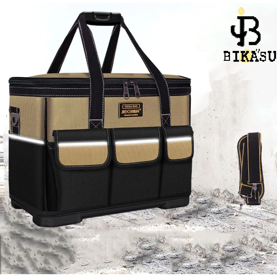 BIKASU 휴대용 대용량 옥스포드 공구가방 수공구 전동공구 튼튼한 대형 공구함 다용도 수납가방 32,040원