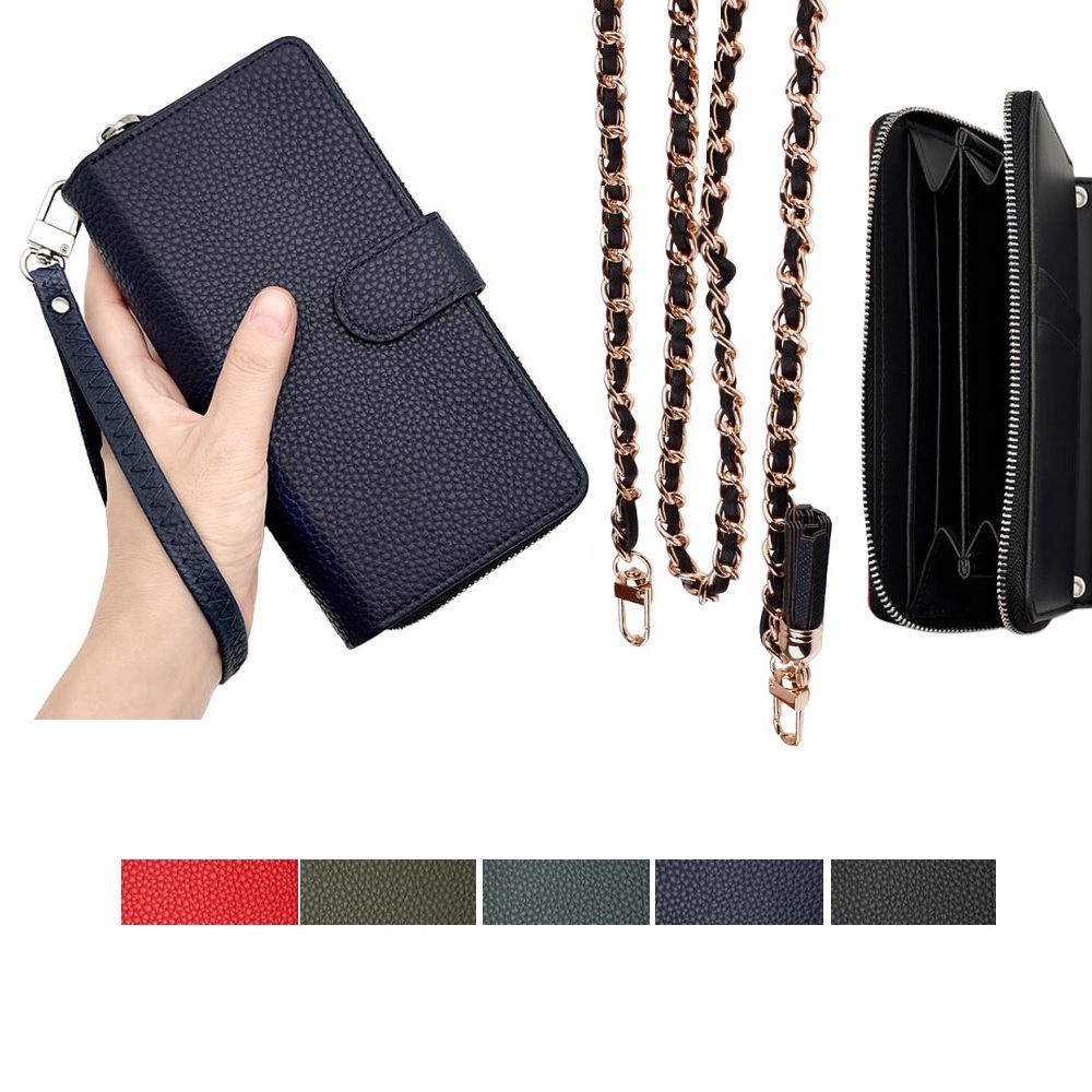 갤럭시 S24FE 케이스 SM-S721 (뉴뉴) 가죽 샤롯트 2IN1 (손목 스트랩 + 메탈 체인 목걸이줄) 카드 지폐 수납 포켓 지갑 28,600원