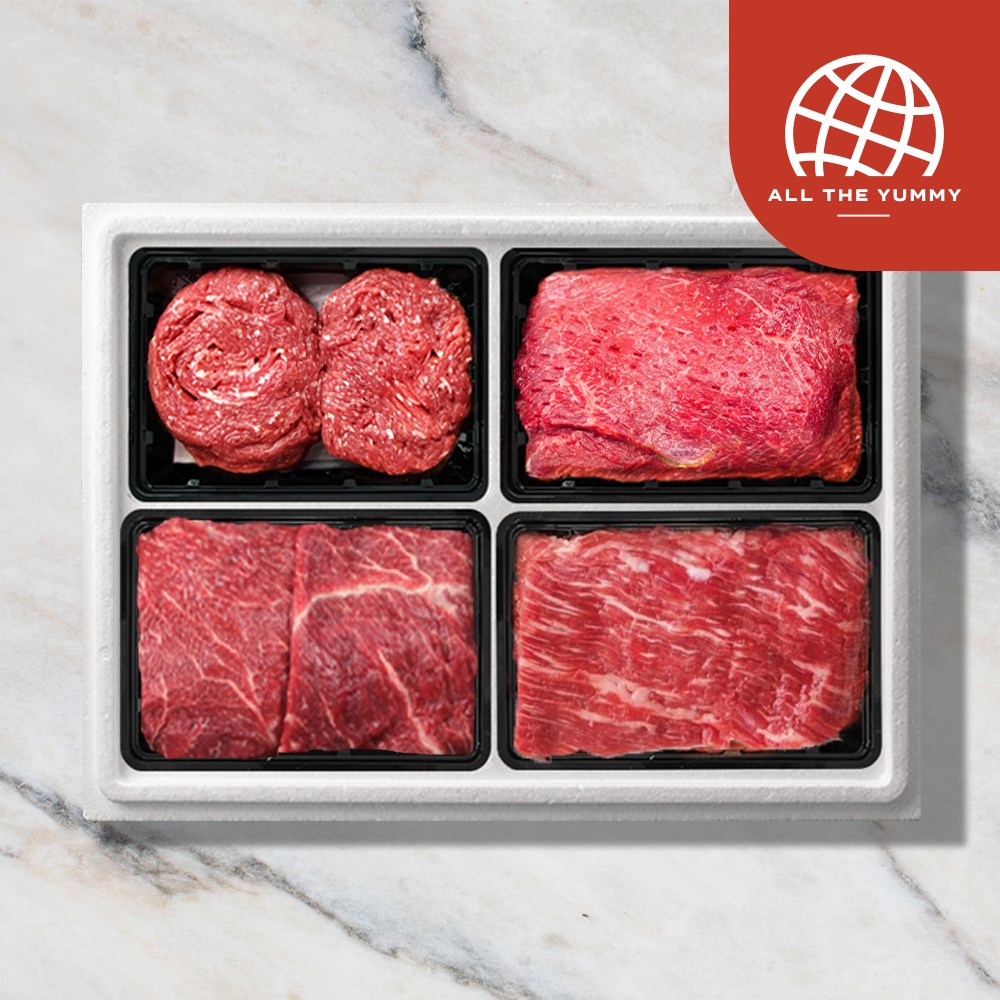 [올더야미] 횡성한우암소 냉장 정육혼합세트1호 총1.6kg(불고기400g+국거리400g+산적400g+장조림400g) 99,900원