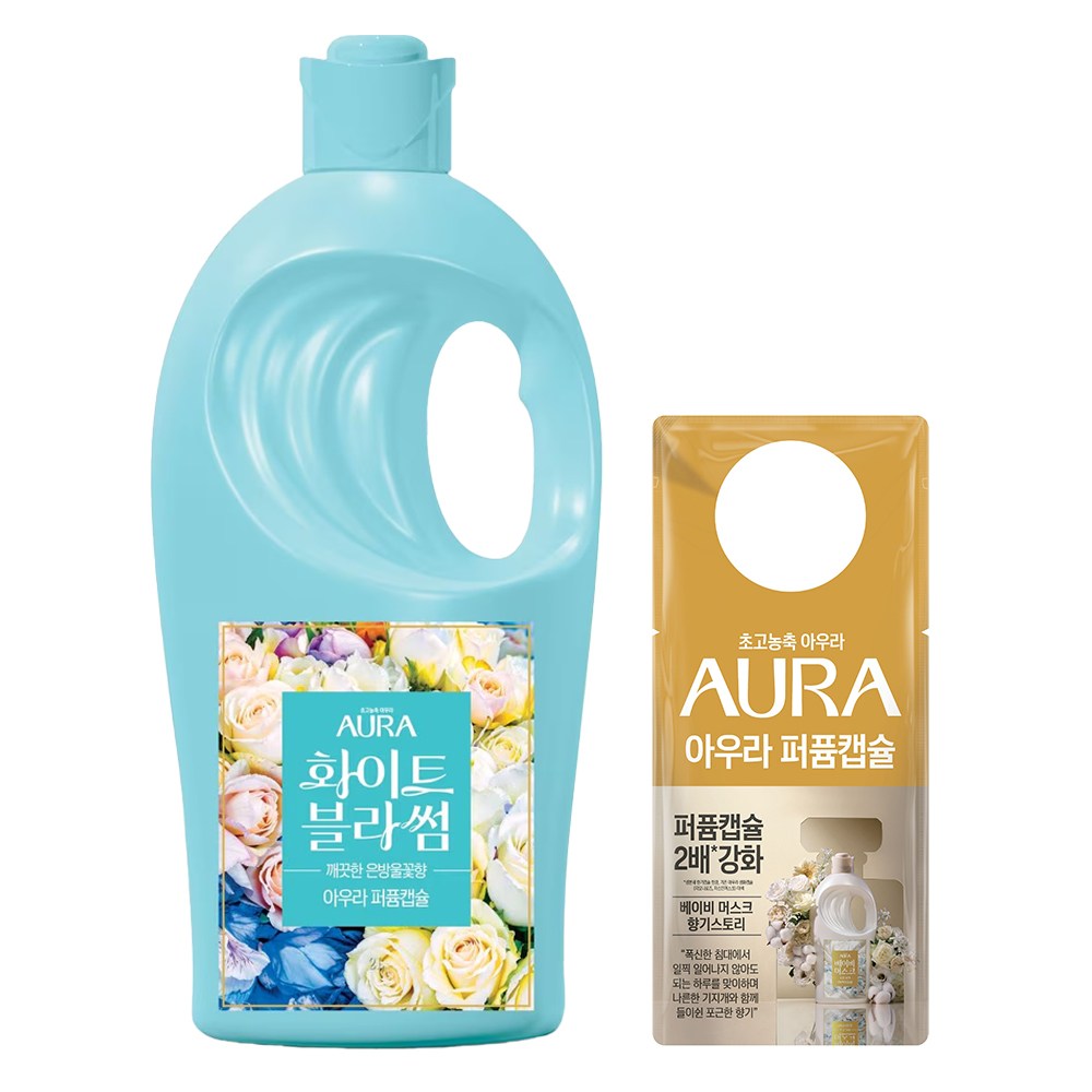아우라 퍼퓸캡슐 용기 2L 화이트블라썸 + 리필 70ml 베이비머스크 10,900원