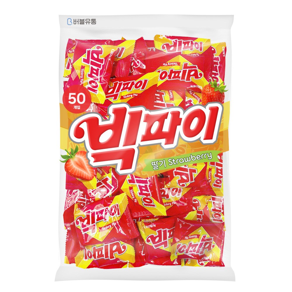 크라운 빅파이 초코딸기 대용량 과자 (개별포장), 50개 18,800원