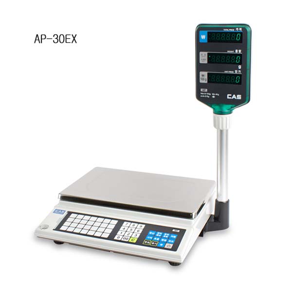 카스 유통형 전자저울 AP-15EX / 30EX (0-30kg / 5-10g단위 /중량 단가 금액표시) 400,000원