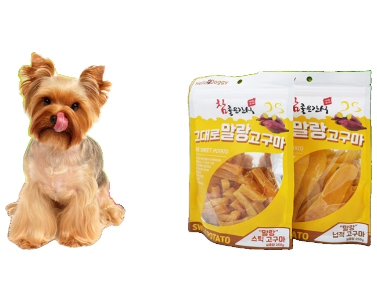 말랑고구마 스틱 강아지 훈련 간식 반려동물 저칼라로리 다이어트 간식 애견 냠냠, 고구마, 250g, 1개 4,900원