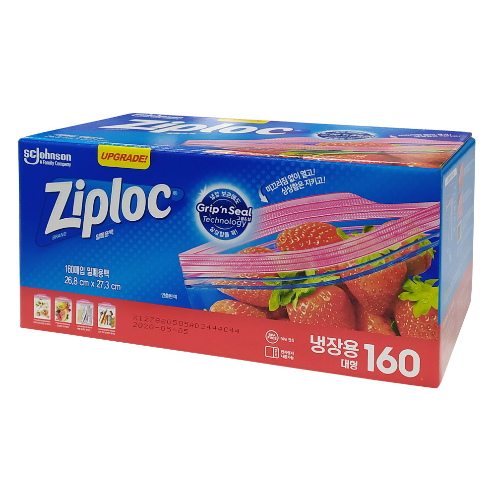 ZIPLOC 집락 스마트 지퍼락 지퍼백 대형 160매, 1개, 160개입, 대(L) 22,910원