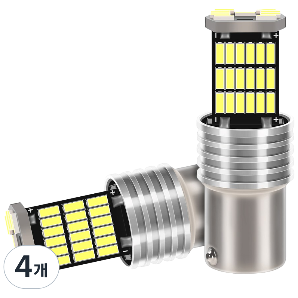 업그레이드형 LED 전구 화이트 초고휘도 BAY15D BA15S P21W 호환 전면 후면 방향지시등 주차등 주간주행등 테일등 교체용 라이트 키트, 1156, 4개 23,750원