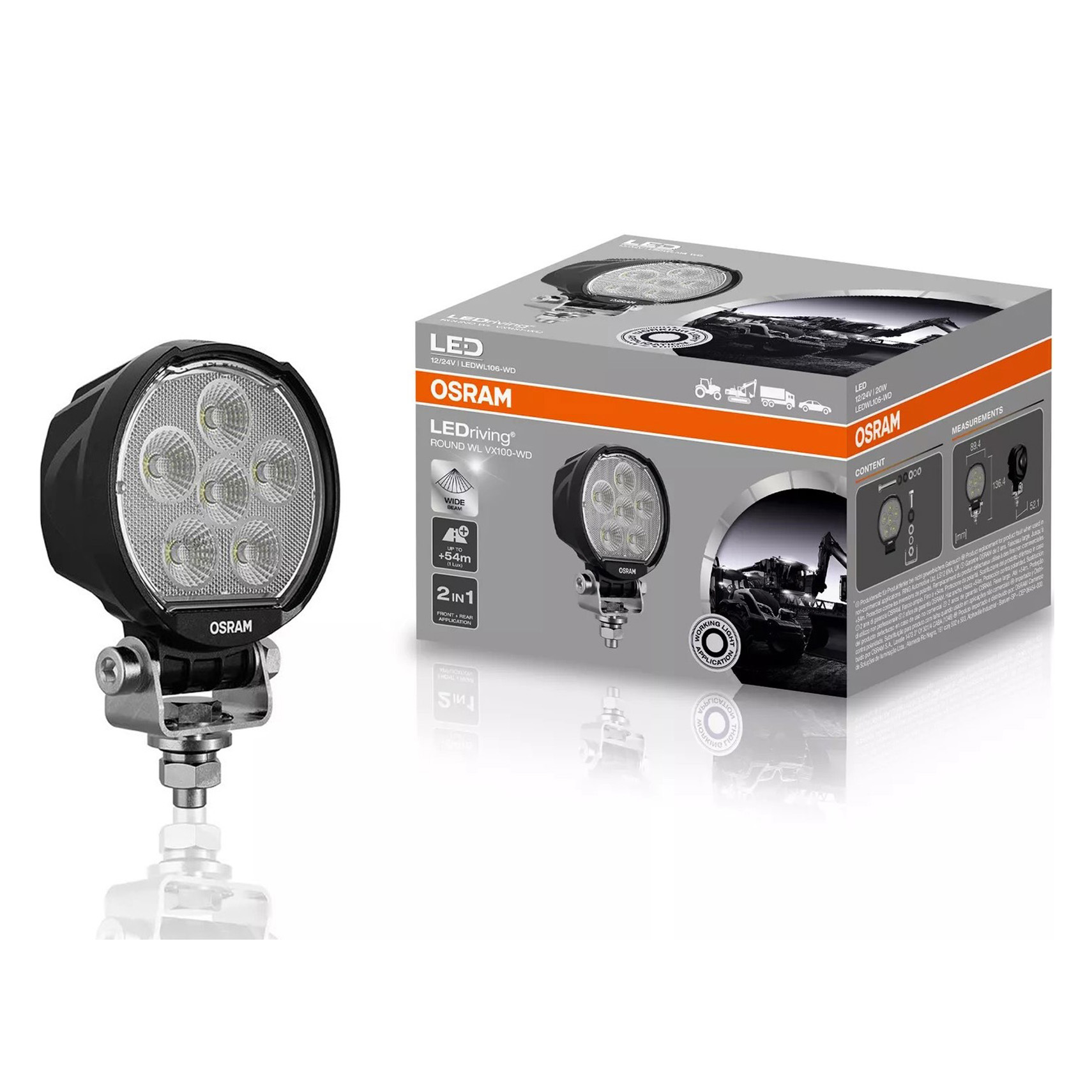 오스람 차량용 12V 24V LED 써치라이트 작업등 원형 확산형 LEDWL106-WD 63,000원
