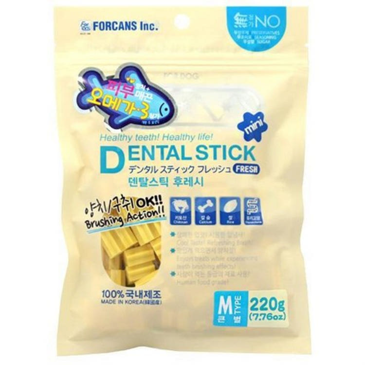 포켄스 덴탈스틱 om3 후레쉬 220g 큰별M 강아지 간식 애견 껌 개 7,500원