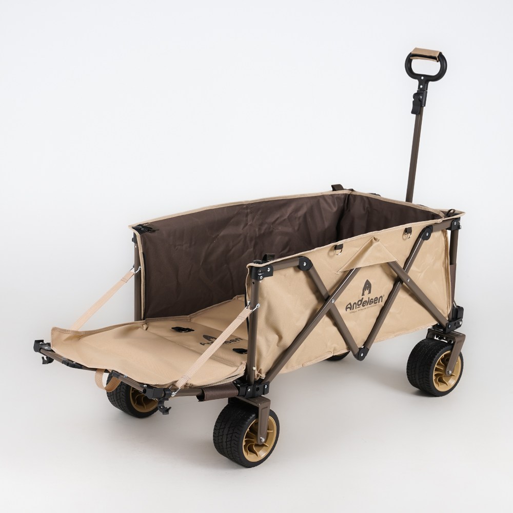 판매1위 안델센 V3 울트라 캠핑 웨건(뒷문개방형) 4종 컬러 출시 (광폭타이어 바퀴분리 세척, 3단핸들, 저소음 , 견고성 강화), 모카무스(25년 7월업버젼), 1개 129,090원