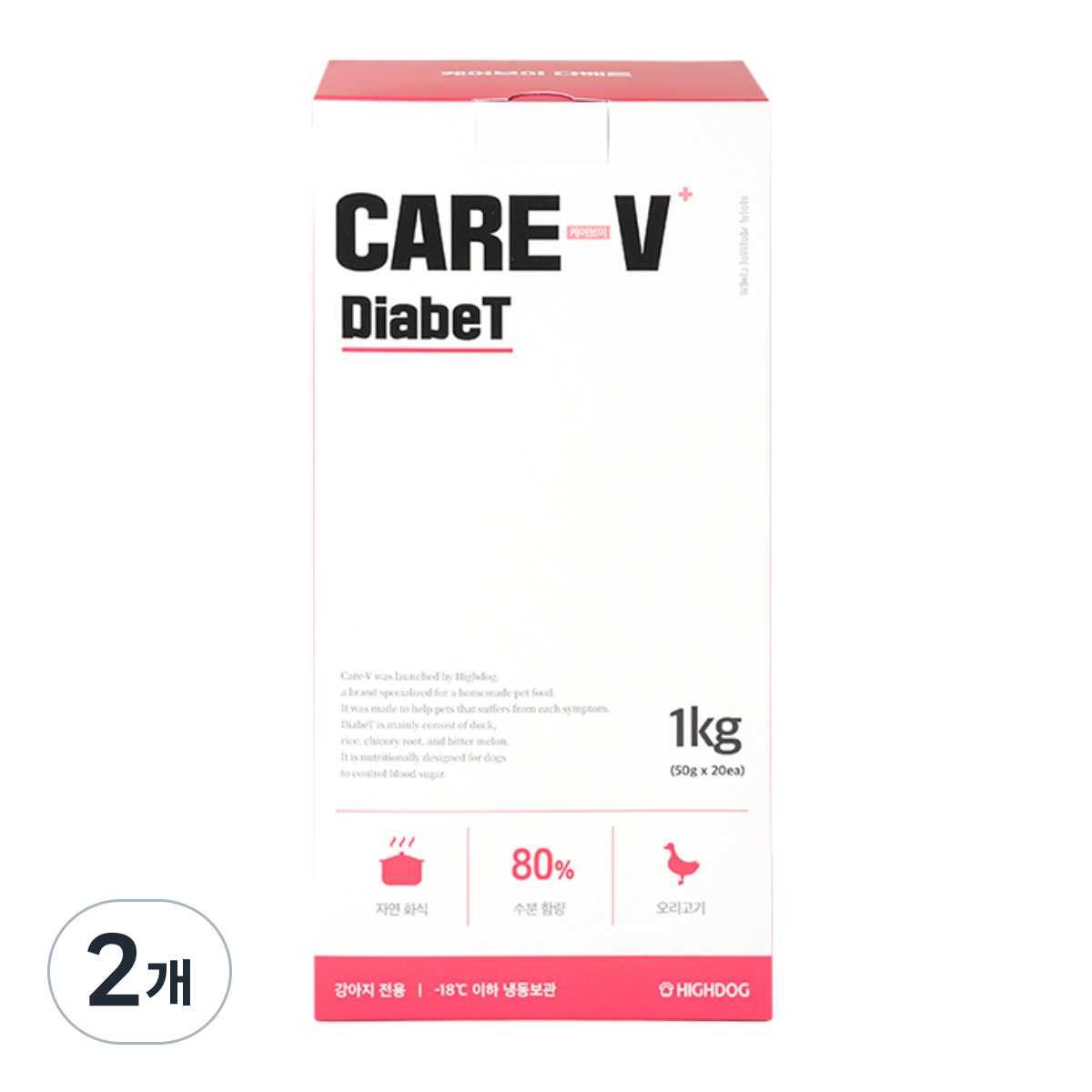 하이독 생후 3개월령 이상 케어브이 다베트 강아지 냉동 화식사료, 오리, 1kg, 2개 87,800원